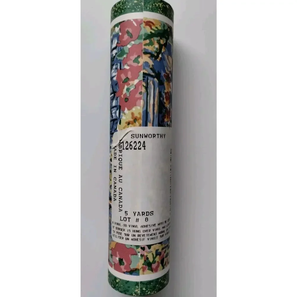 Lot Of 3 - Sunworthy Wallpaper Border - Cafe Floral Watercolor - 15 Yds Total